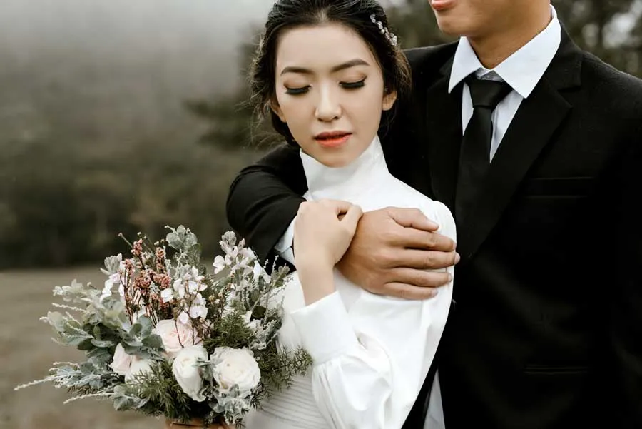 photoshoot for christian bride and groom